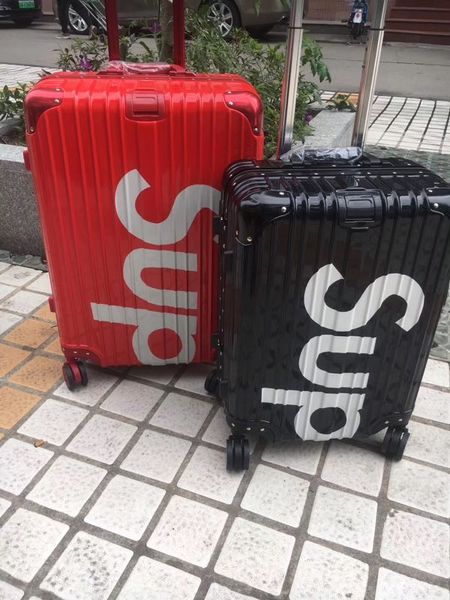 

elling classic 20" luggages rolling women luggage men spinner expandable trolley red/black