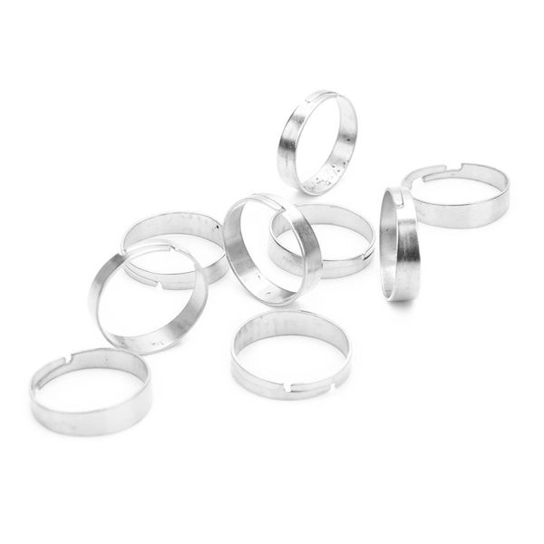 

20 pcs/bag stainless steel ring shank size adjustable inner diameter 18 size cool dressing up diy jewelry accessories, Silver