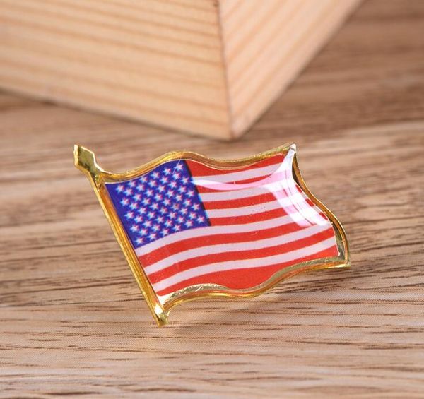 Vendita calda Bandiera americana Spilla Stati Uniti USA Cappello Tie Tack Badge Pins Mini Spille per vestiti Borse Decorazione GD186