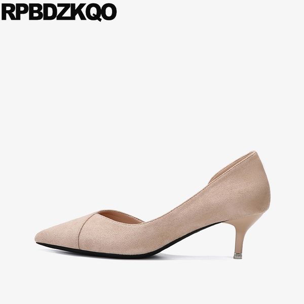

sandals pointed toe pink stiletto casual shoes women size 4 34 thin slip on nude pumps suede black medium heels 2019