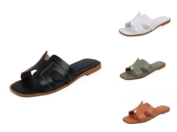 

2020 summer new korean flat slippers word buckle slippers thick bottom clip toe women#167, Black