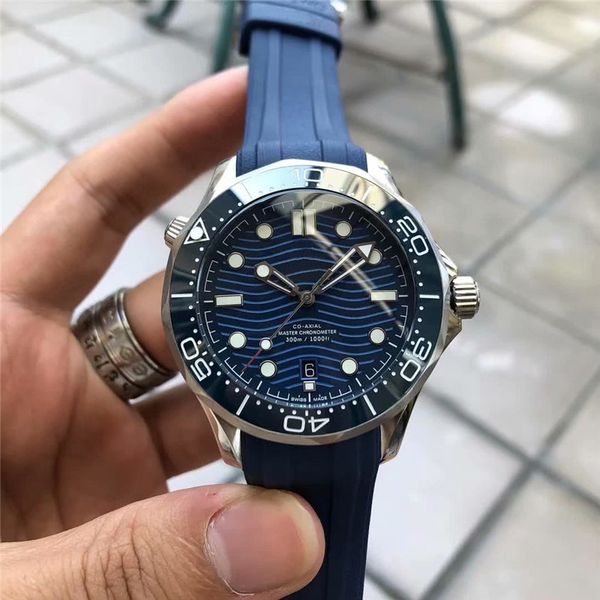 

new classic mens watch automatic mechanical self-winding movenment wristwatches stainless steel rubber strap montre de luxe, Slivery;brown