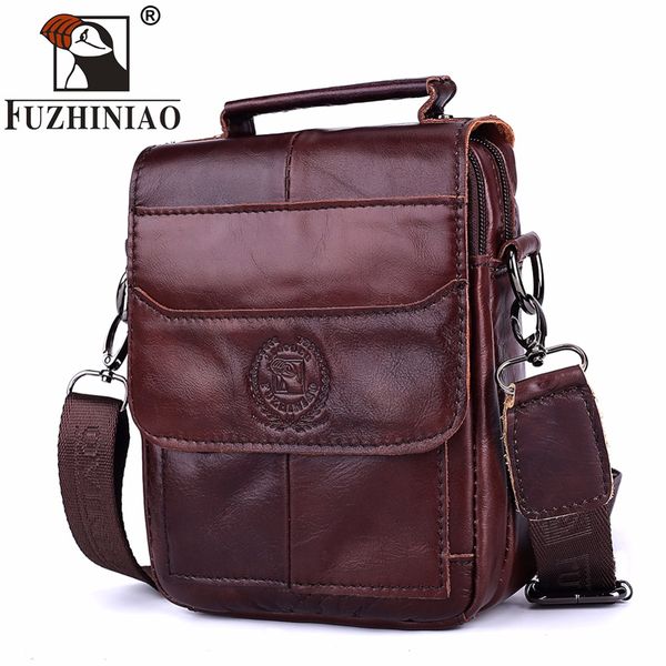 

fuzhiniao men travel bags genuine leather messenger bag fashion crossbody cross body shoulder bags small cowhide flap handbag