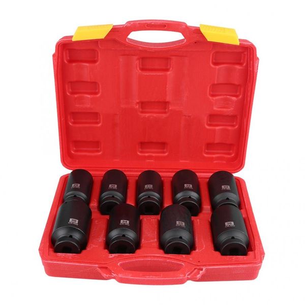 

9pcs 1/2" inch drive axle hub nut hex socket set 29mm 30mm 31mm 32mm 33mm 34mm 35mm 36mm 38mm cr-mo steel