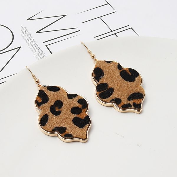 

fashion flower hexagon abalone shell leopard earrings stone gold color dangle brincos pendientes brand jewelry women, Silver