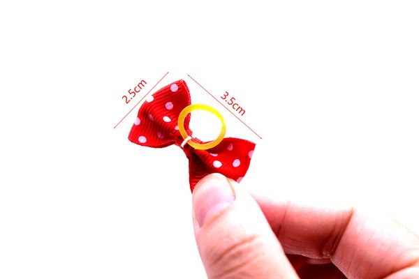 

100 pcs pet dog hair bows rubber bands mix pattern bowknot puppy dog cat hair accessories handmade cute pet grooming accessories