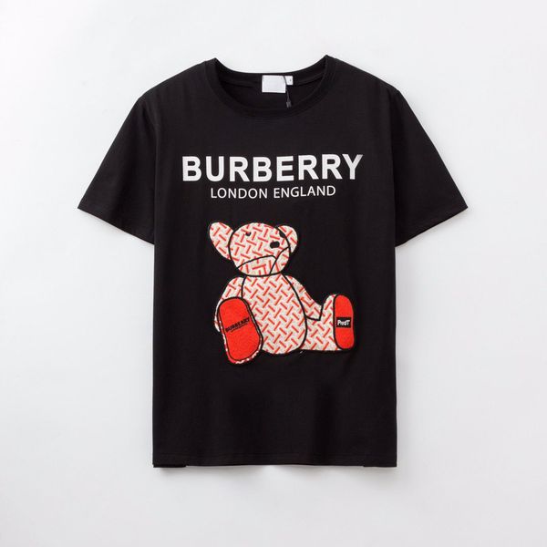 

luxury men's designer t-shirt designer casual short sleeve fashion bear print men's and women's hip hop t-shirt, White;black