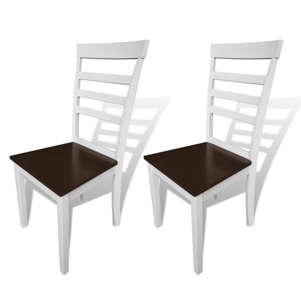 

стулья для столовой 2 шт массивная коричневый и белый патио скамейки