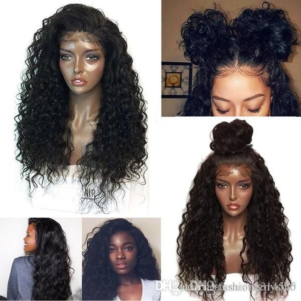 

европейская мода side bang пушистый смешанный цвет длинный глубокий волнистый женский синтетический парик, Black