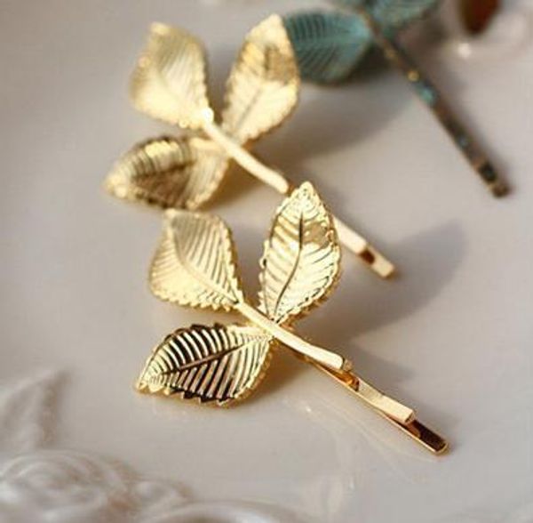 

2020 new women bridal bohemia hair clip metal leaf wedding girls vintage princess barrettes hairband hair accessories f4654, White;golden