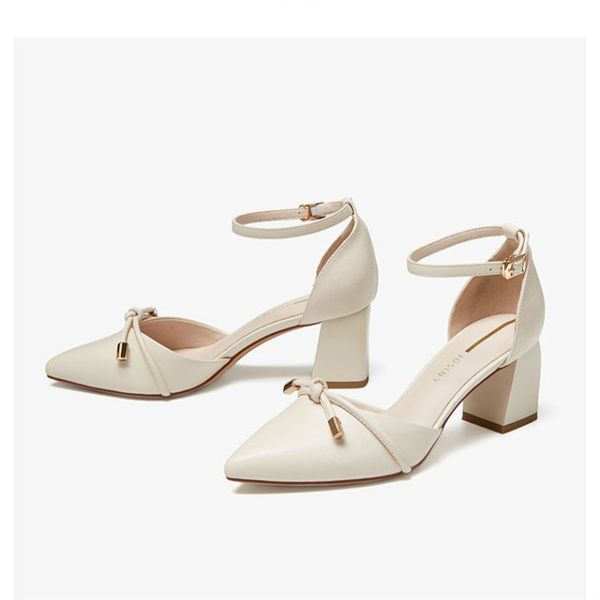 

fashion sweet women pumps thick heels bow-knot dress shoes women bride wedding shoes ladies office elegant stiletto y22-13, Black