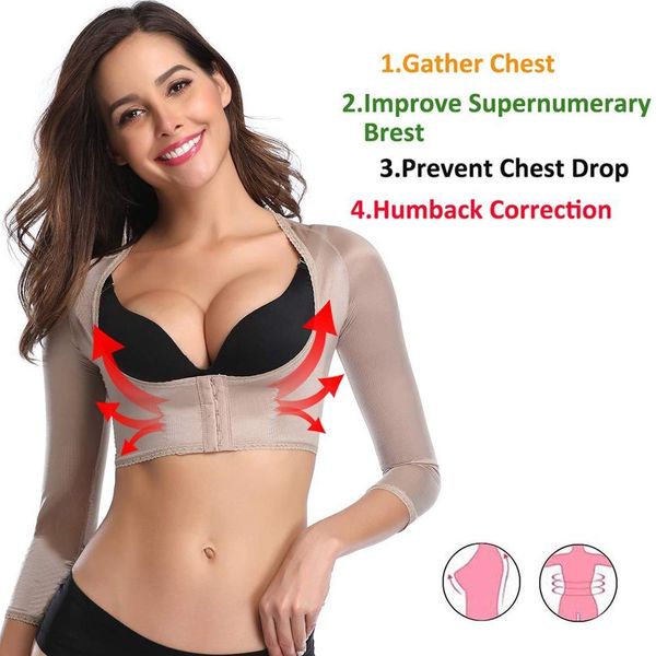 

корректор осанки рука назад shaper поддержка плечевой ремень для женщин brace с длинным рукавом растениеводство топ тонкий корректирующее бе