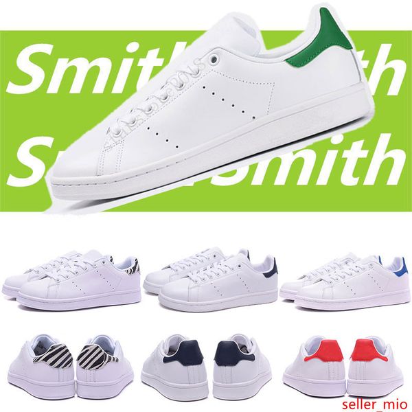 

designer shoes smith men women stan shoes black white red blue silver pink smith sneakers casual shoes leathe size 36-45