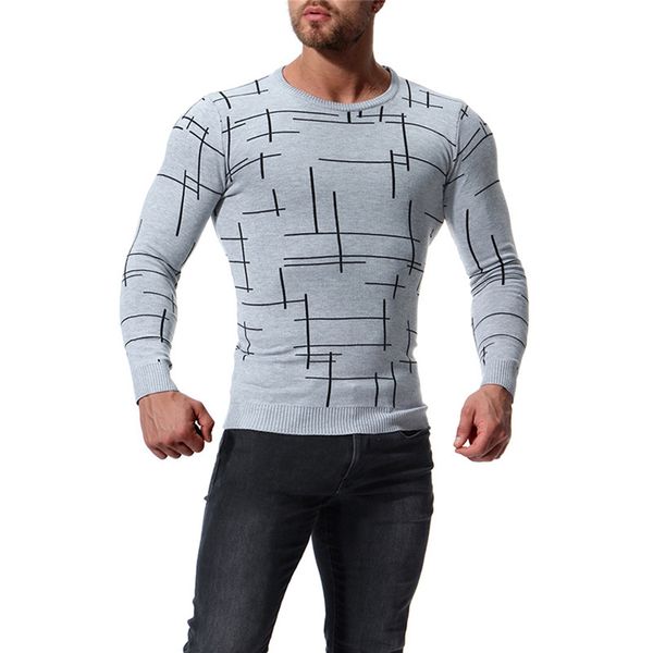 

повседневный мужской цифровой печатный свитер весна круглый вырез с длинным рукавом одежда свободные свитера простой стиль, White;black