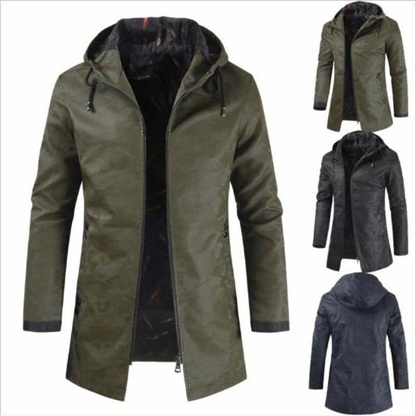 

long style coat cardigan casual mens clothing hooded men designer jacket camouflage mens, Black;brown