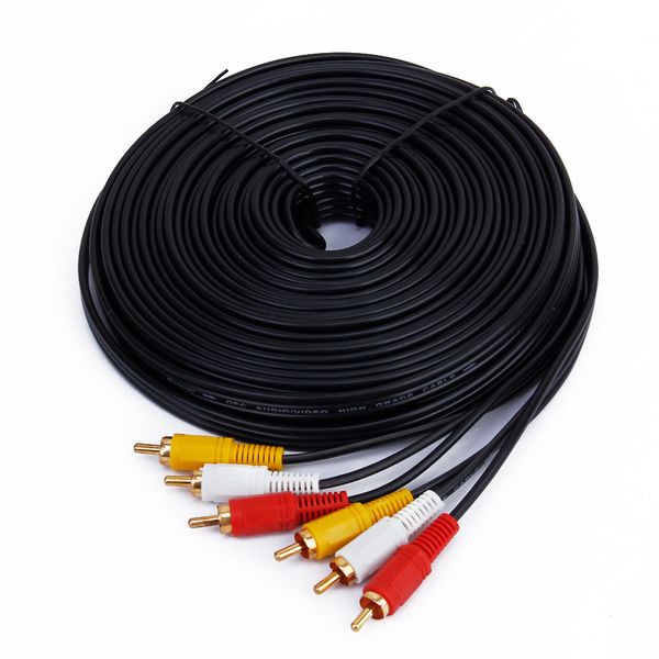 

50ft 3 video audio rca composite cable for hdtv dvd vcr