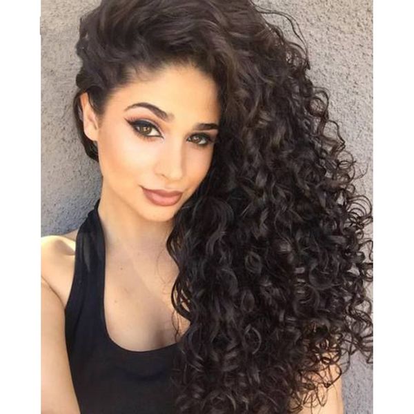 100 Human Hair Full Lace Deep Wave Wigs Glueless Wavy Wig Front