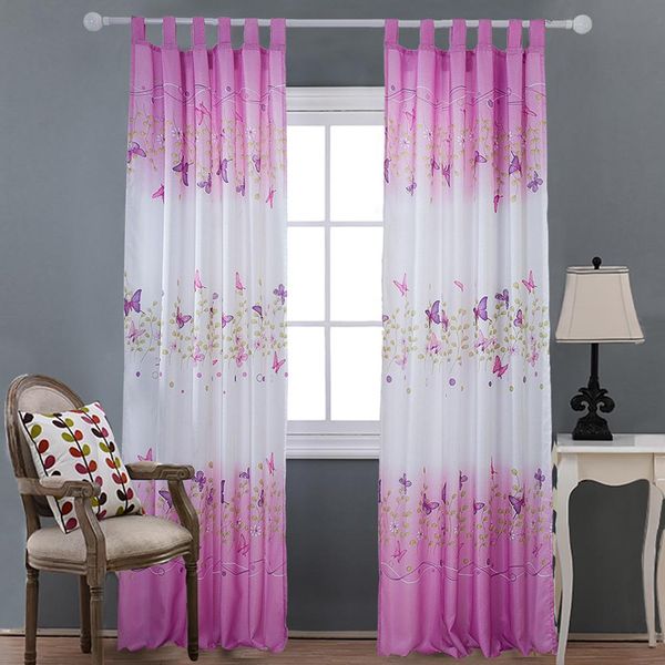 

lanlan elegant butterflies printing window curtain for living room bedroom decor
