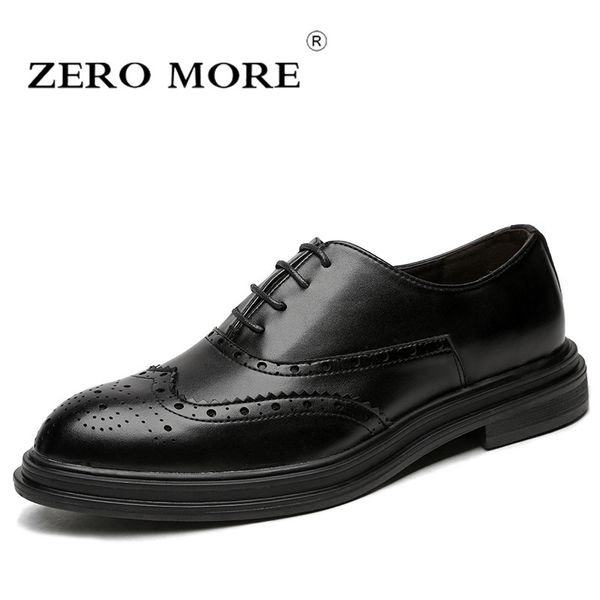 

zero more mens shoes casual formal luxury dress pointed toe designer brogues black shoes for men lace up oxfords