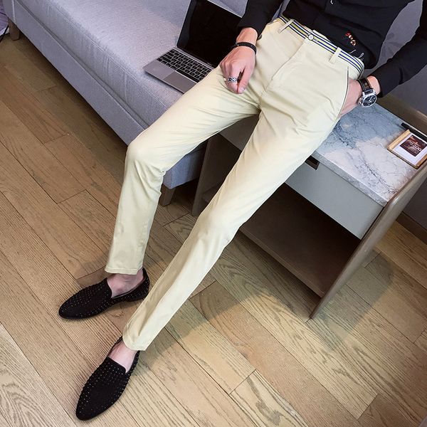

new fashion new high quality cotton men pants straight spring and summer long male classic business casual trousers full length, Black