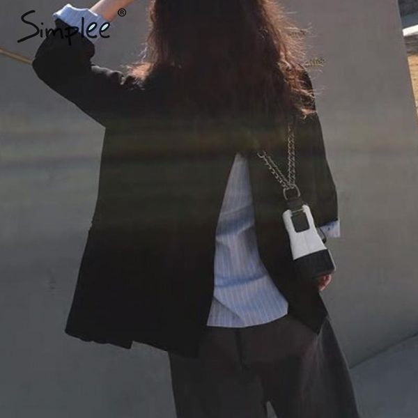 

simplee плед с длинным рукавом женский пиджак в полоску подкладка офисные женские пиджак осень зима повседневная верхняя одежда женская курт, White;black