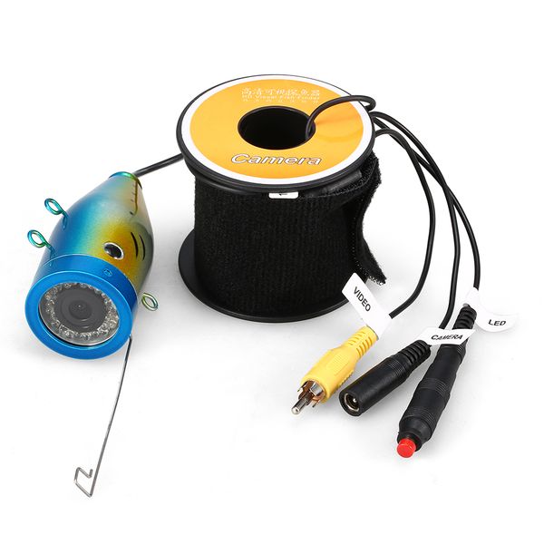 

1200tvl underwater fishing camera 24 leds night vision waterproof fish shape boat ice fishing accessories with 15m/30m/50m cable