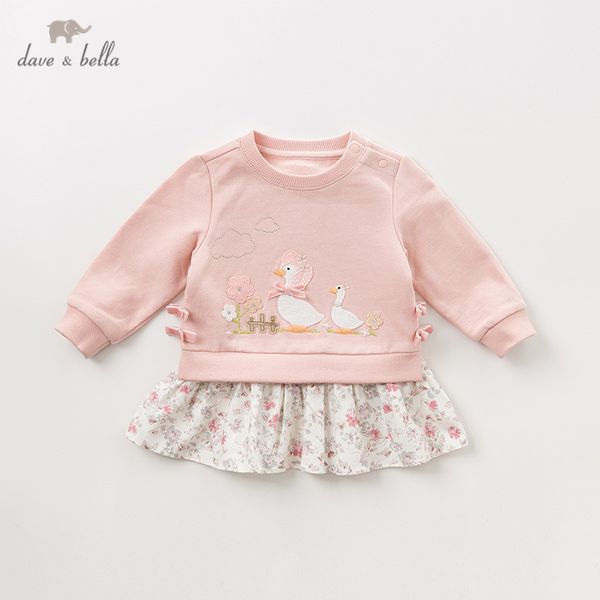 

dbq11118 dave bella autumn baby girls floral cartoon t-shirt children long sleeve girls cute pullover kids fashion tees t200228, White;black