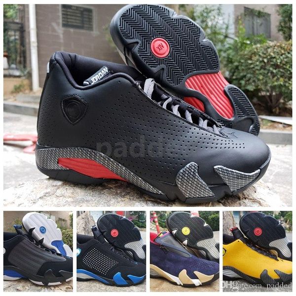 

new arrival 14 14s black reverse ferrar sup men basketball shoes jumpman z suede bumblebee sports sneakers size 40-47, White;red