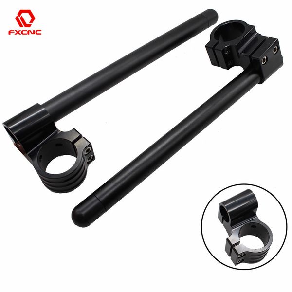 

black 31 33 35 36 37 41 43 45 48 50 51 52 53 54mm motorcycle handlebar rised riser clipon clip on clip-ons fork handle bar clamp