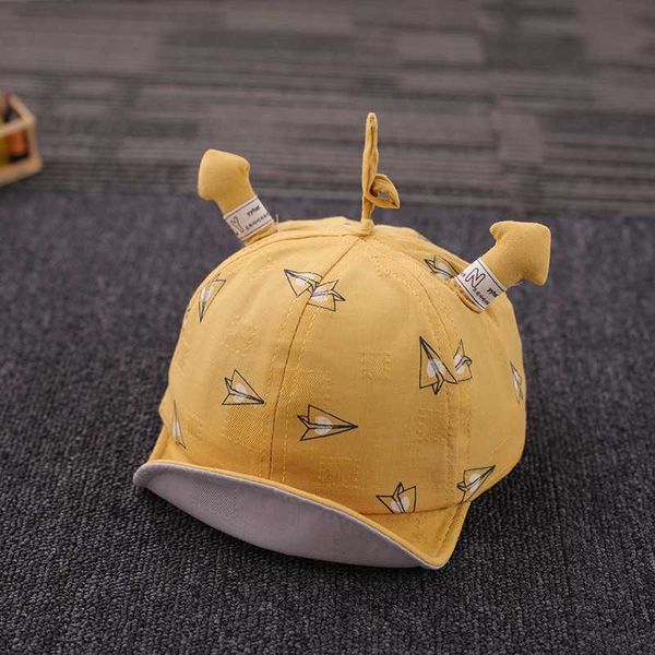 

baby hat spring and autumn thin section cute sun hat cap, Yellow