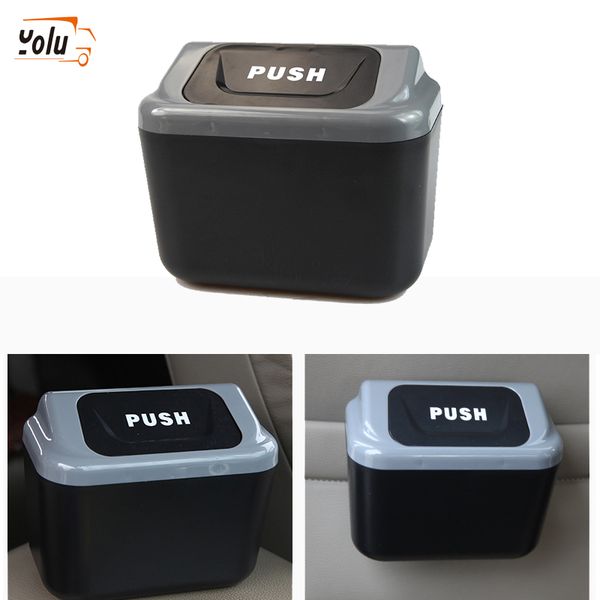 

yolu car trash can garbage gray bin auto organizer storage box rubbish gargage holder for lada car accessorie