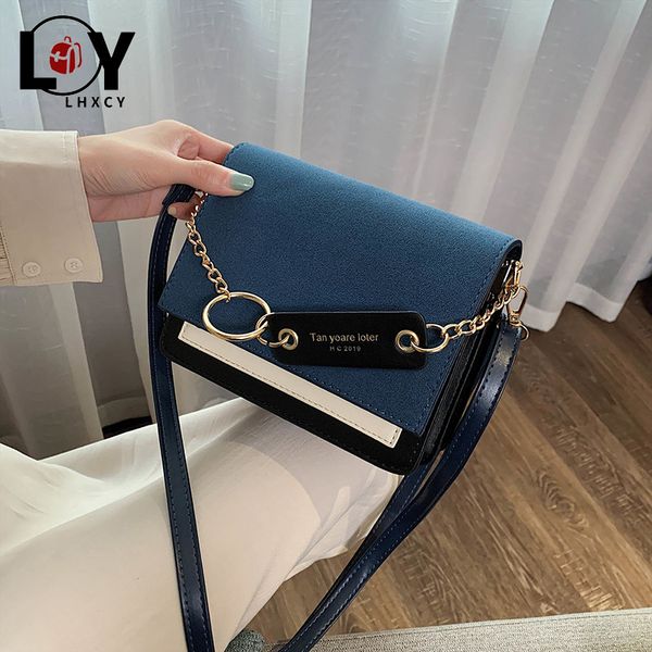 

fashion contrast color chain square bags for women handbags women bags wide strap pu leather purses and handbags