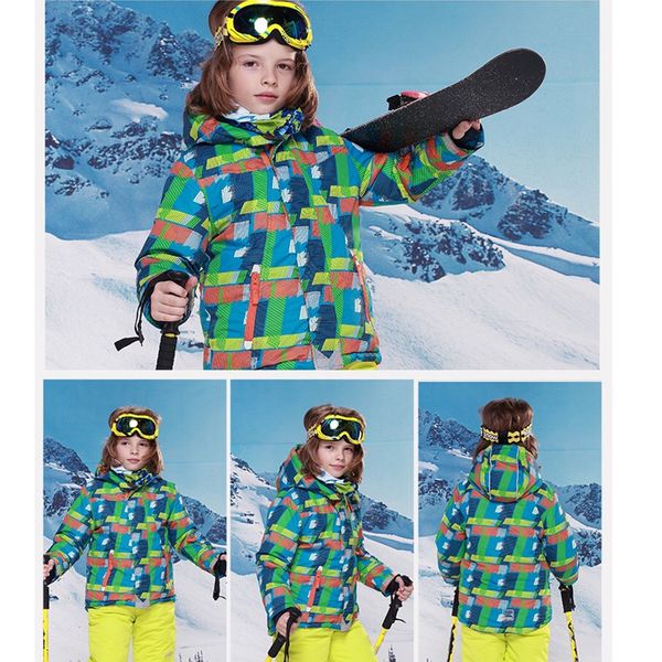

children winter ski jacket waterproof warm snow ski coat one piece outdoor jacket