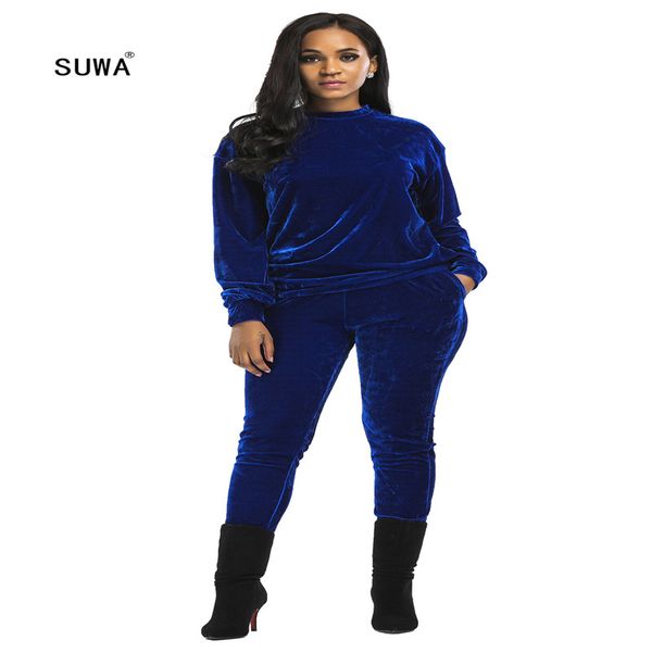 

2020 autumn winter casual high street fashion women 2 two piece set long sleeve hoodies pencil pants tracksuit, White