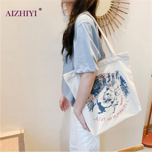 

women handbag 2019 fashion print canvas large capacity shoulder shopping bag lady vintage leisure totes
