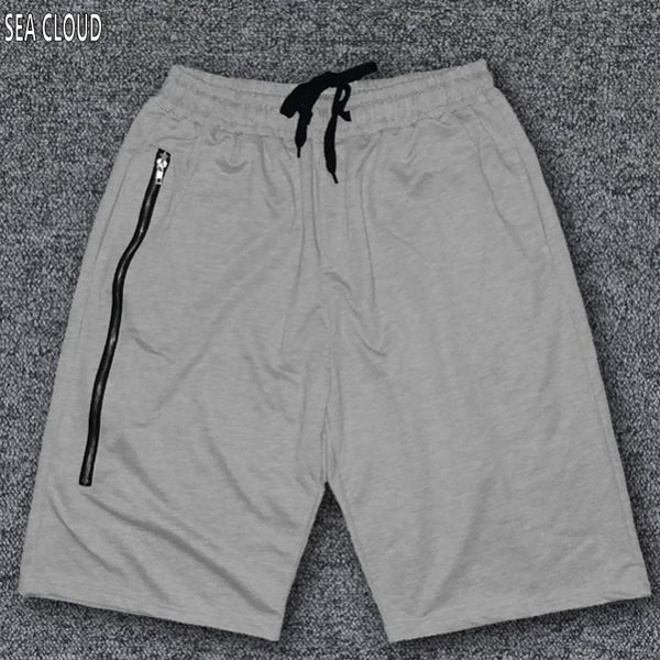 

sea cloud shorts casual all-match hiphop zipper plus size elastic waist knee length loose short trousers 8xl 7xl, White;black