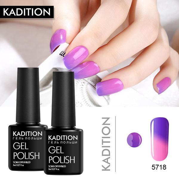 

kadition new temperature chameleon nail gel polish changing thermo soak uv led gel lacquer semi permanent color varnish art, Red;pink