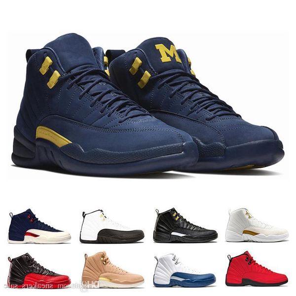 

дизайнер мичиган мужская баскетбольная обувь 12 лимонад бордо темно-серый грипп игра 12s мужские кроссовки zapatos спортивные кроссовки разм