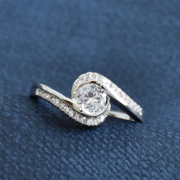 

female crystal zircon stone ring white gold plated ring wedding band jewelry promise engagement rings for women zr009, Slivery;golden