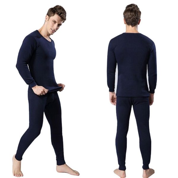 

winter warm & pants 2 piece male clothing set pullover men thermal underwear set, Black;white