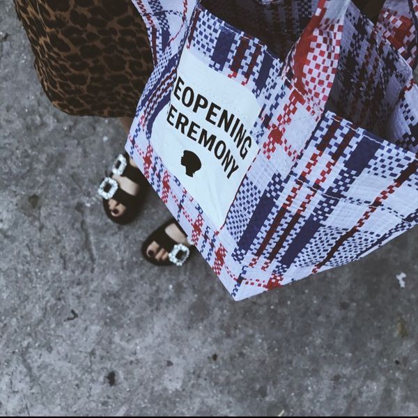 

totes south korea's dongdaemun niche street trend woven bag pe portable small