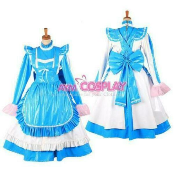 

custom long pvc patent leather cosplay costume:ing, Black;red