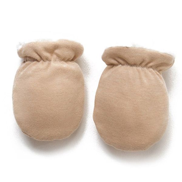 

thicken warm fleece anti-grab mittens gloves winter cute boys girls for newborn baby gift hand warmer, White