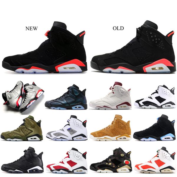 

6 6s man basketball shoes angry bull carmine blakck infrared white infared unc sport blue olympic sale discount sneakers ship