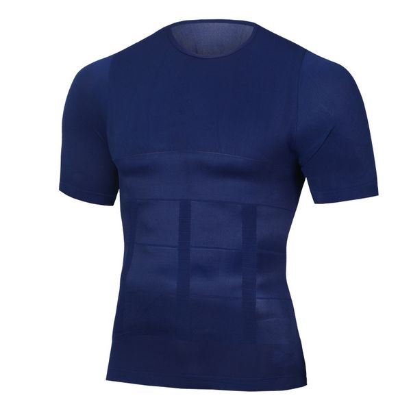 

new skinny shaper body building fat burn chest tummy shirts corset male belly abdomen corrector compression posture vest, Black;brown