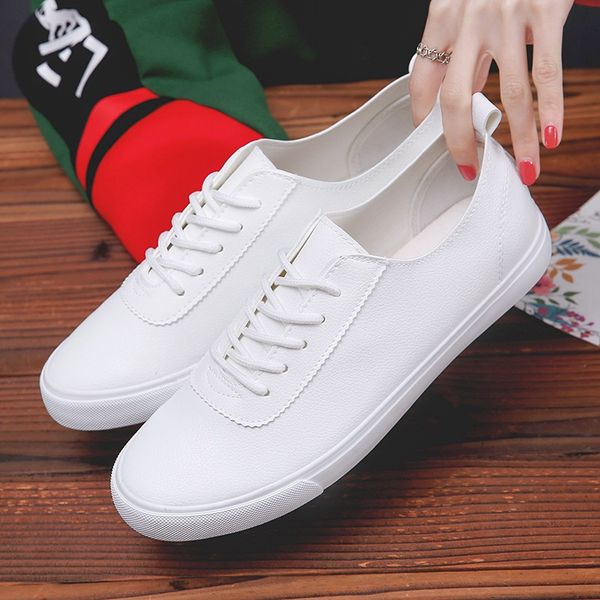 

men's korean version of autumn casual shoes men's shoes white flat, Black