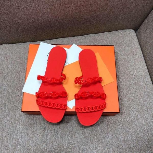 

shoes women summer flats outdoor slippers open-toes slippers leather chain beach zapatos de mujer, Black