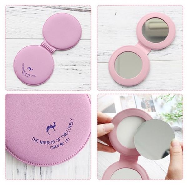 

mini portable makeup mirror girls cartoon camel letter folding make up mirror double-sided magnifier