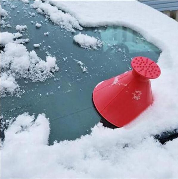 

1pcs auto car magic window windshield car ice scraper shaped funnel snow remover deicer cone deicing tool scraping one round