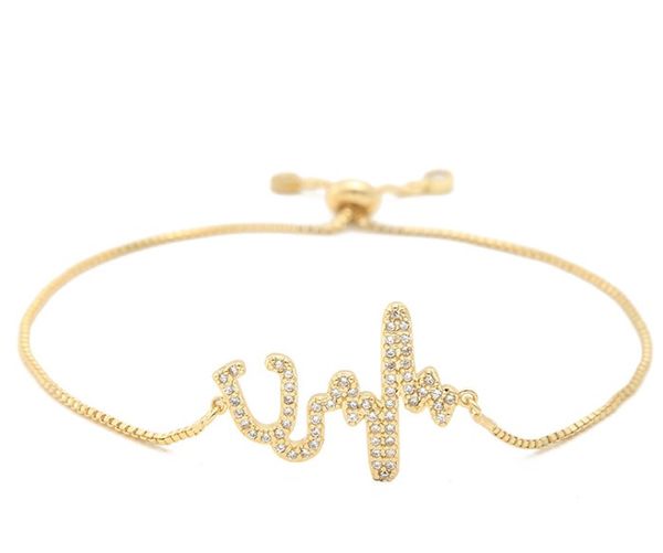 

gold silver chain micro pave cz zircon cubic zirconia bracelet rope adjusted macrame bangle th234 fashion jewelry, Black